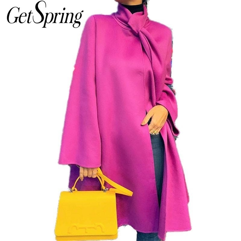 GetSpring Women Trench Coat Temperament Women Long Coat Autumn Thin Windbreaker Simple Long Coat Women Fashion Overcoat New 201211