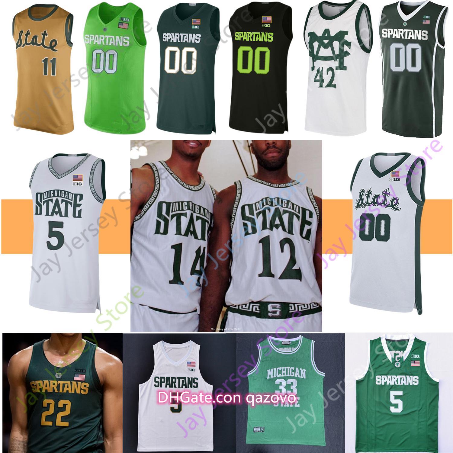 Michigan State Spartans Basketball Jersey Winston Henry Tillman Bingham Jr. Kithier Brown Johnson Randolph Richardson Green, Yellow
Michigan State Spartans Basketball Jersey Winston Henry Tillman Bingham Jr. Kithier Brown Johnson Randolph Richardson Green, Yellow