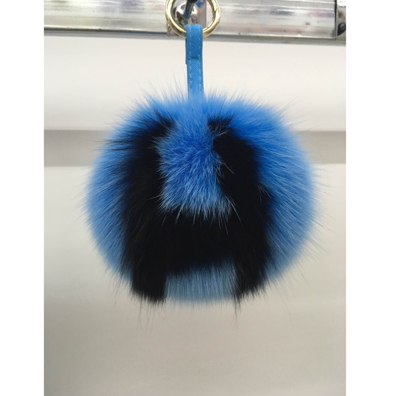 Custom 15cm Big Fluffy Bag Bugs Pompon Keychain Alphabet Fox Fur Ball Pom pom Key Chain Backpack Bag Purse Charms Gift T200804