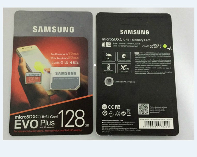 DHL delivery 8GB/16GB/32GB/64GB/128GB/256GB Samsung EVO+ Plus micro sd card U3/smartphone TF card C10/HD camera Storage card 95MB/S
DHL delivery 8GB/16GB/32GB/64GB/128GB/256GB Samsung EVO+ Plus micro sd card U3/smartphone TF card C10/HD camera Storage card 95MB/S
