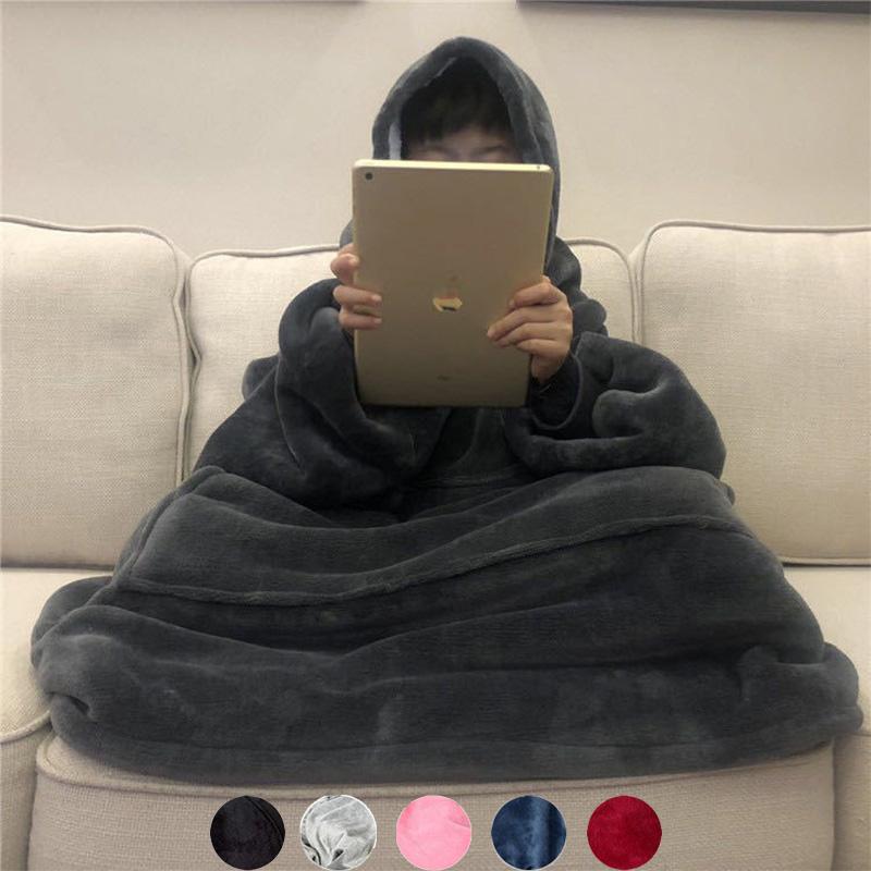 Warm Thick TV Pocket Hooded Blanket Winter Sofa Weighted Blankets Flannel Coral Fleece Unisex Giant Pocket For Beds Travel Home
Warm Thick TV Pocket Hooded Blanket Winter Sofa Weighted Blankets Flannel Coral Fleece Unisex Giant Pocket For Beds Travel Home