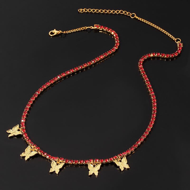 Boho Rhinestone Butterfly Charm With red Crystal Choker gold color Chain Fashion Necklaces For Women Elegant necklace Jewelry
Boho Rhinestone Butterfly Charm With red Crystal Choker gold color Chain Fashion Necklaces For Women Elegant necklace Jewelry