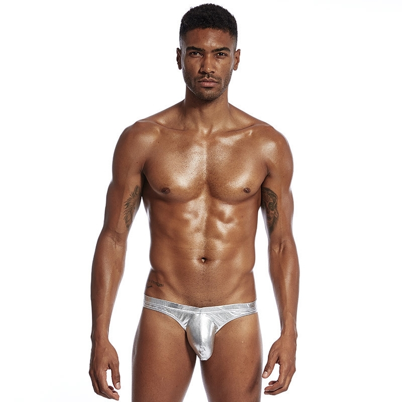 Men's Sexy Bright Snake Skin Wild Low Waist Mens Gay Underwear Mens Briefs Sexy Mens Pouch Underwear T200517