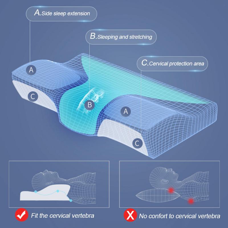 Comfortable soft memory Foam Anti-snoring Pillow Velvet Head Neck for better sleep Support Bedding Home Decor