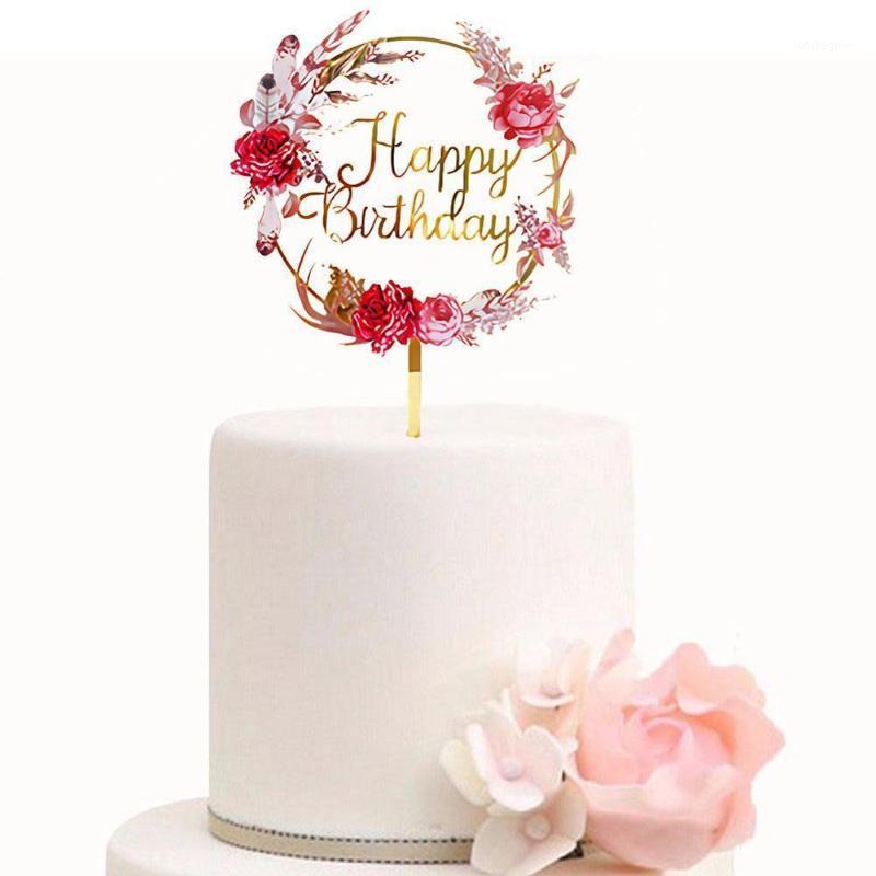 New Colored flowers Happy Birthday Cake Topper Golden Acrylic Birthday party Dessert decoration for Baby shower Baking supplies1
New Colored flowers Happy Birthday Cake Topper Golden Acrylic Birthday party Dessert decoration for Baby shower Baking supplies1