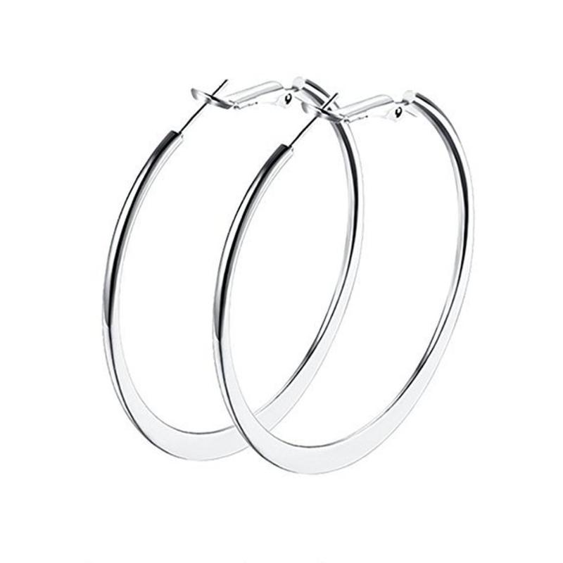 Fashion Silver Color Large Smooth Circle Hoop Earrings for Women Modern Round Creole Loop Earring Lady Party Aros Mujer Jewelry
Fashion Silver Color Large Smooth Circle Hoop Earrings for Women Modern Round Creole Loop Earring Lady Party Aros Mujer Jewelry
