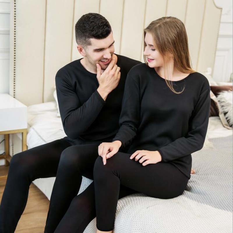 New Long Johns Men Thermal Underwear Winter Long Johns sets Women fleece Warm Pajamas Set Velvet Thick Thermal Underwear sets 201023