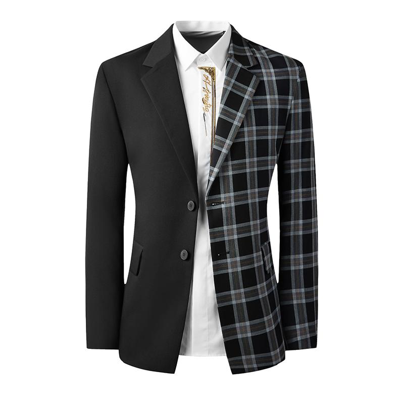 Men Casual Blazers Spring Autumn Splicing Black Gray Plaid Contrast Color Fashion Suit Jacket Loose Fit Single Breasted 2 Button, Black grey
Men Casual Blazers Spring Autumn Splicing Black Gray Plaid Contrast Color Fashion Suit Jacket Loose Fit Single Breasted 2 Button, Black grey