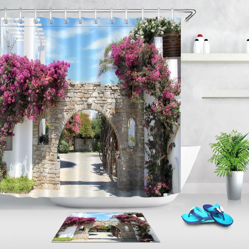 LB Hotel Entrance with Brick Walls at Paros Greece Shower Curtain with Mat Set Waterproof Bathroom Fabric For Art Bathtub Decor
LB Hotel Entrance with Brick Walls at Paros Greece Shower Curtain with Mat Set Waterproof Bathroom Fabric For Art Bathtub Decor