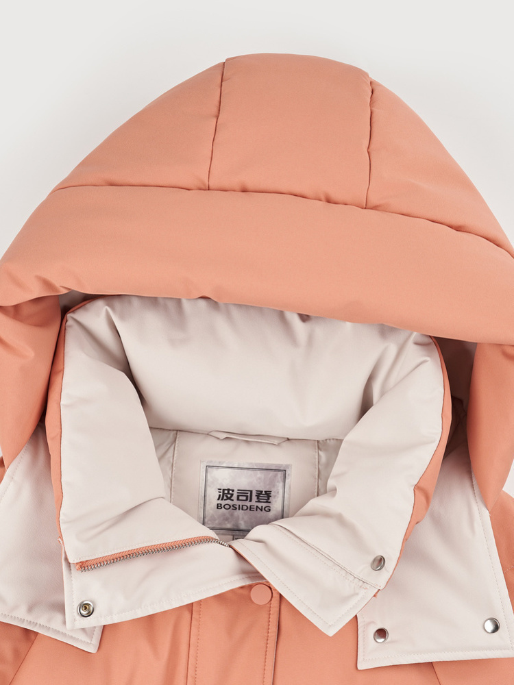 BOSIDENG women detachable hat 90%white duck down jacket mid-long slim women coats winter windproof thick snow outwear B90141360 201019