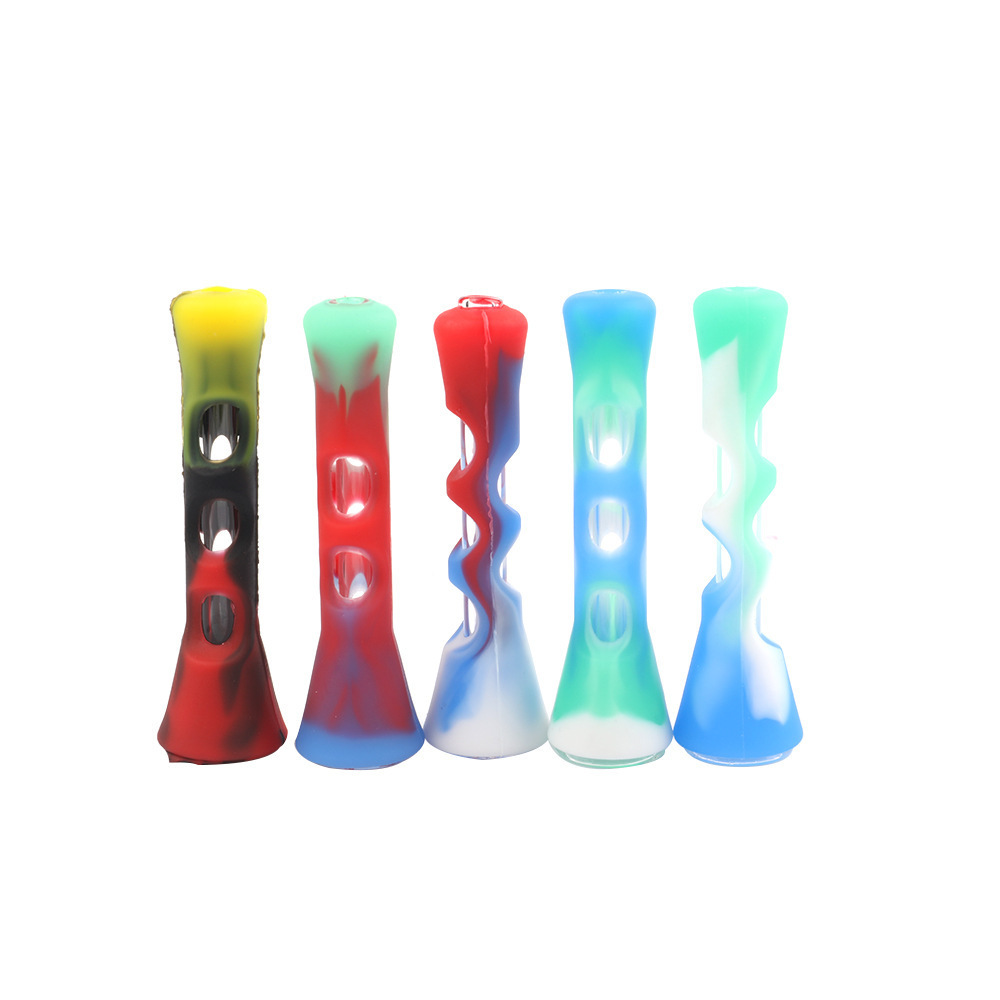 silicone smoke pipe trumpet shape portable tobacco glass tube multicolor canned straight pipes
silicone smoke pipe trumpet shape portable tobacco glass tube multicolor canned straight pipes