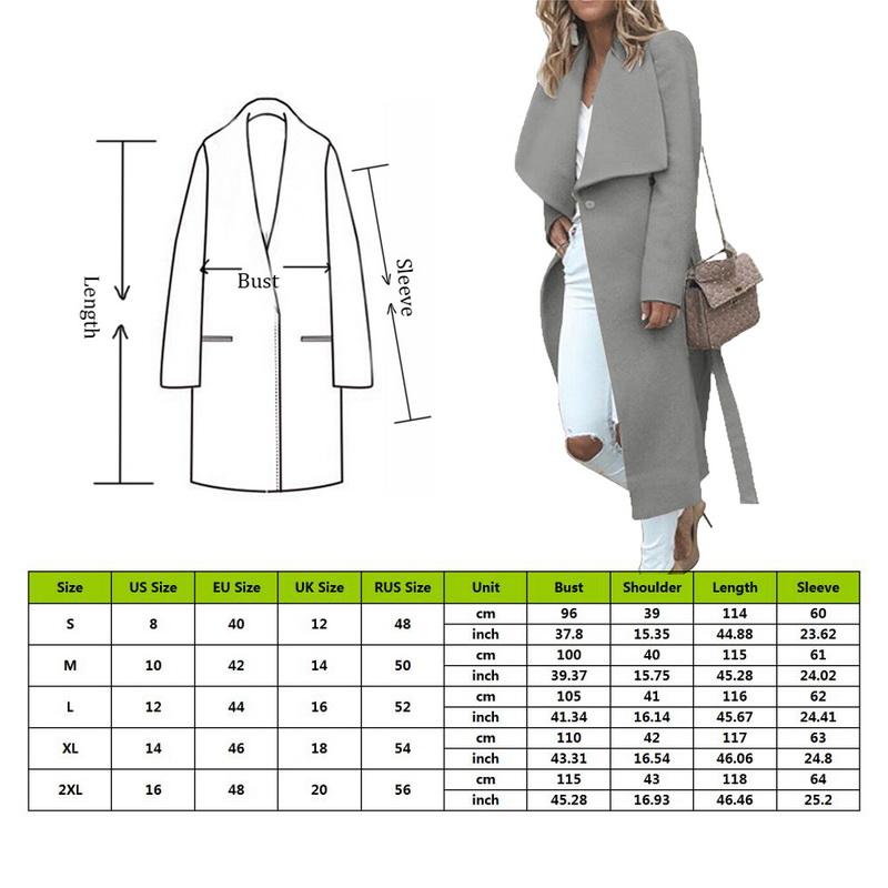 Autumn Fashion Women Wool Blend Long Trench Coat Plus Size Wool Coats Outerwear 2020 Office Ladies Long Over