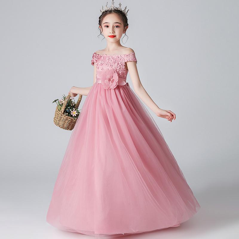 Flower Girls Dresses Illusion Tulle Ball Gown Appliques Embroidery Pearls Lace Off The Shoulder Kids Party Princess Skirt D359, Pink
Flower Girls Dresses Illusion Tulle Ball Gown Appliques Embroidery Pearls Lace Off The Shoulder Kids Party Princess Skirt D359, Pink