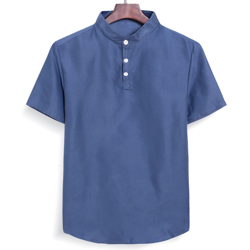 2021 Brand New Summer Casual Short-sleeved Men's Loose Stand Collar Half-layer Button Design Mens Shirt Yzf5, 1xh-shenlan
2021 Brand New Summer Casual Short-sleeved Men's Loose Stand Collar Half-layer Button Design Mens Shirt Yzf5, 1xh-shenlan