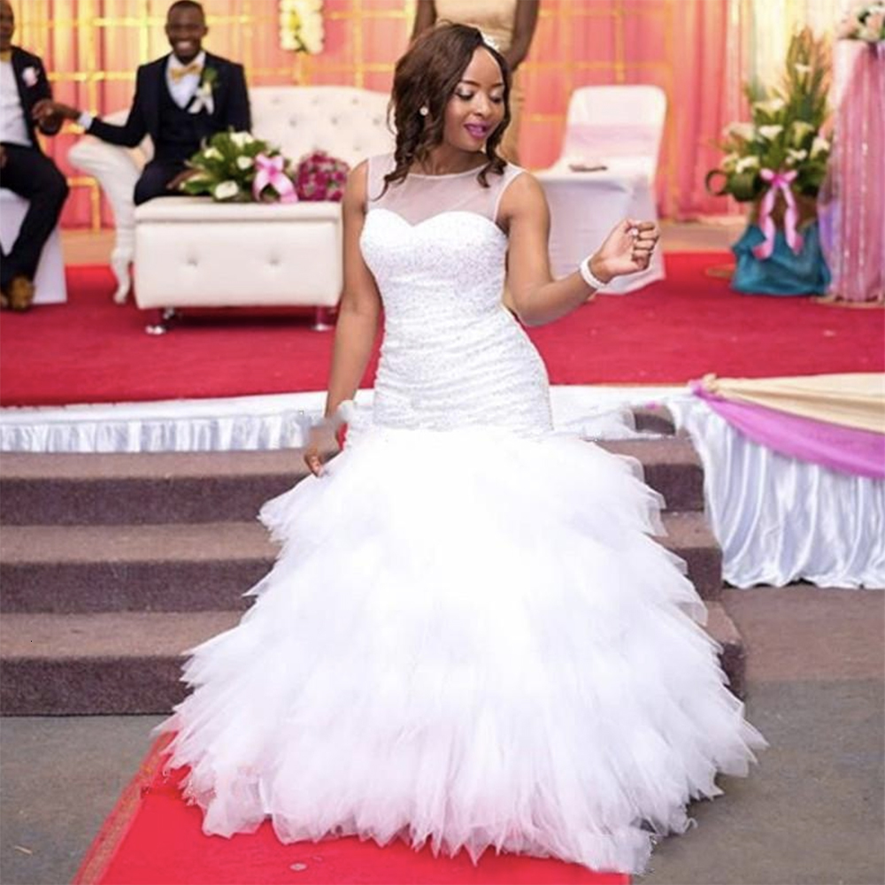2021 New African Layered Mermaid Complete Beading Gown Plus Size Custom Wedding Dress XLII, Ivory
2021 New African Layered Mermaid Complete Beading Gown Plus Size Custom Wedding Dress XLII, Ivory