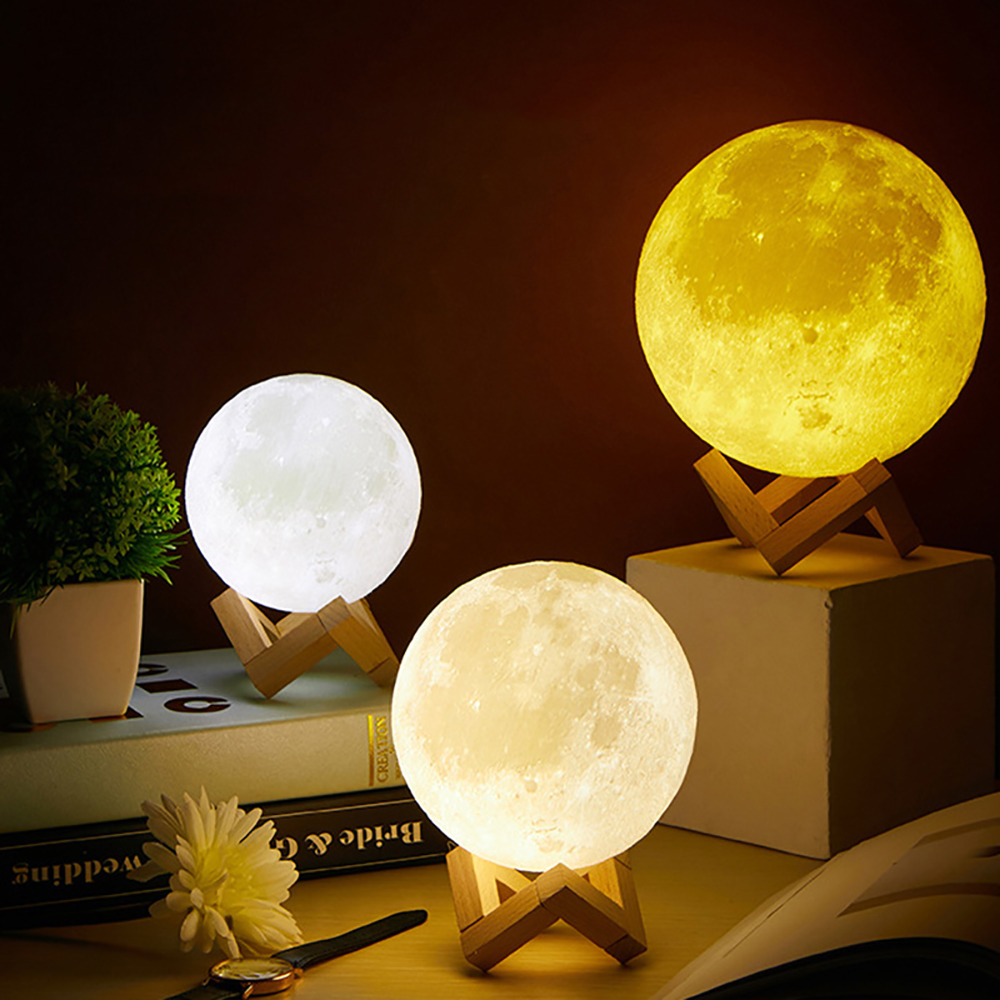 3D Moon Lamp Starry Sky Light gadgets with Stand Romantic Night 315inch Painted Bedside Lamp Lover Birthday Thanksgiving