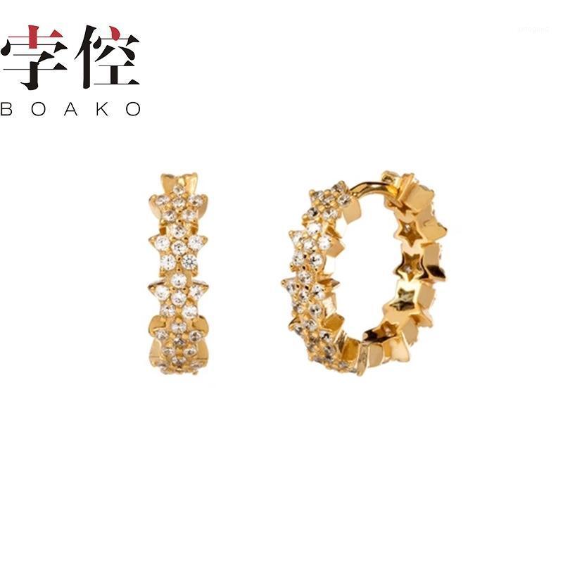 Hoop & Huggie BOAKO INS Geometric Star Pentagram Full Diamond Earrings Hoops 100% 925 Sterling Silver Gold Zircon For Women Jewelry1
Hoop & Huggie BOAKO INS Geometric Star Pentagram Full Diamond Earrings Hoops 100% 925 Sterling Silver Gold Zircon For Women Jewelry1