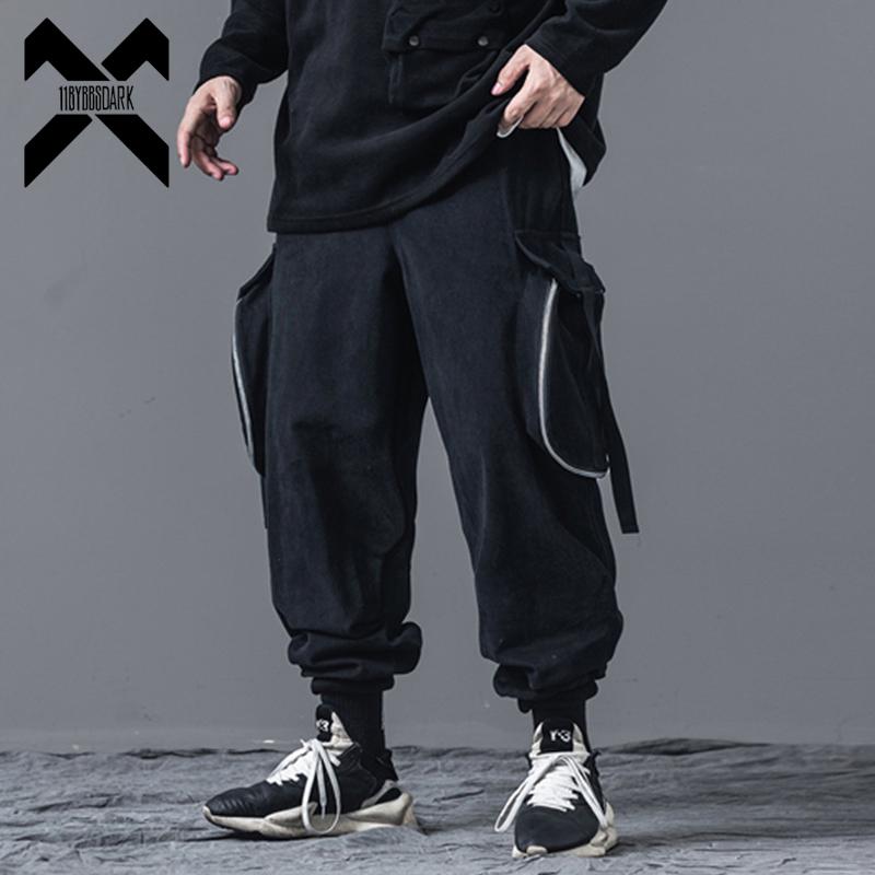 

11 BYBB'S DARK Hip Hop Harem Pants Men Streetwear Joggers High Street Casual Ribbon Pockets Male Streetwear Black Harajuku WB027