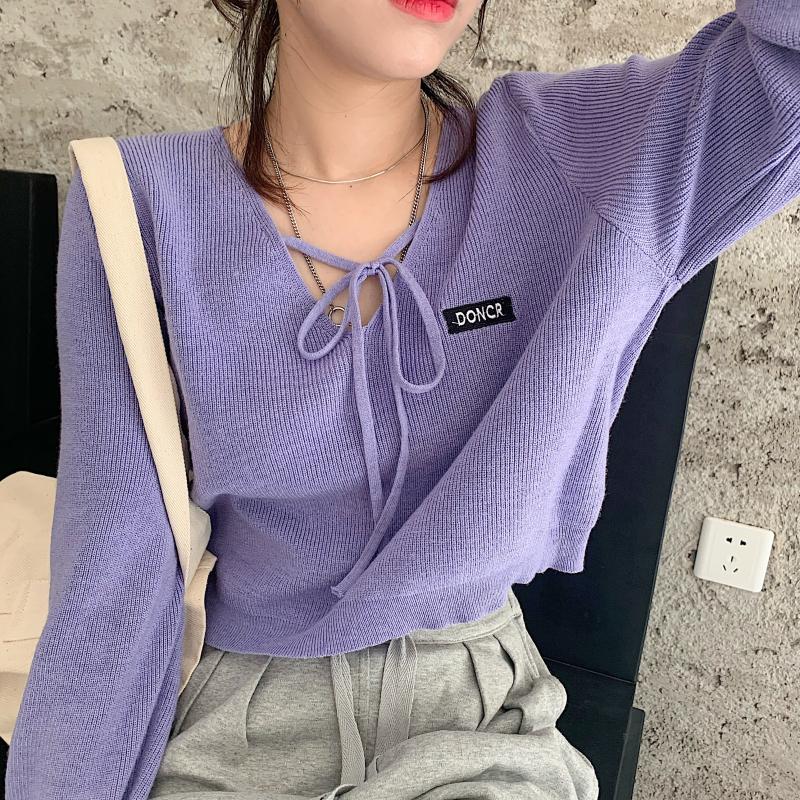 String Tie Women Sweater Knitted Jumper Crop Top Pullover Autumn Sexy Look Pull Femme Jersey Mujer, Black
String Tie Women Sweater Knitted Jumper Crop Top Pullover Autumn Sexy Look Pull Femme Jersey Mujer, Black