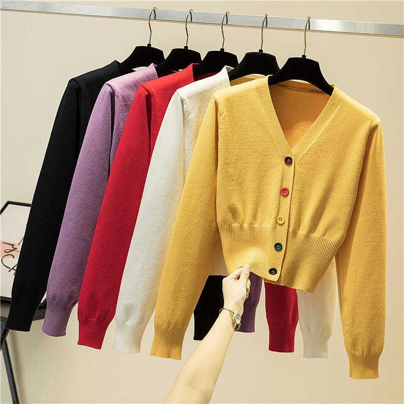 LJSXLS 2020 Fall Winter V Neck Knitted Cardigans Women Long Sleeve Korean Casual Crop Tops Sweater Soft Outwear Cardigan Femme, Black
LJSXLS 2020 Fall Winter V Neck Knitted Cardigans Women Long Sleeve Korean Casual Crop Tops Sweater Soft Outwear Cardigan Femme, Black