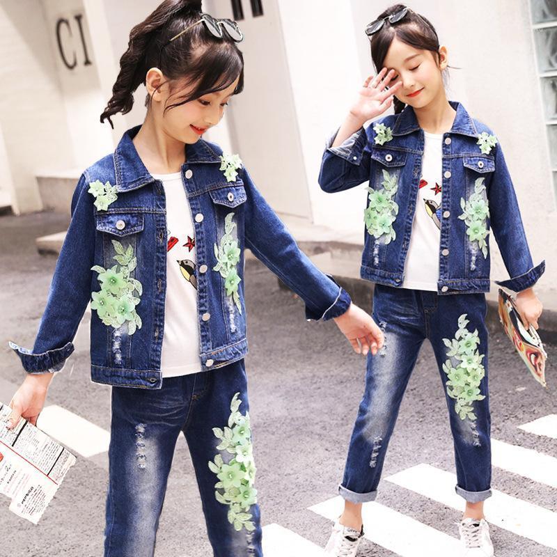 Children Autumn Denim Outfit Fashion Clothing Girls Green Flower Denim Long Sleeve Kids Clothes1, 1pc-d027-b
Children Autumn Denim Outfit Fashion Clothing Girls Green Flower Denim Long Sleeve Kids Clothes1, 1pc-d027-b