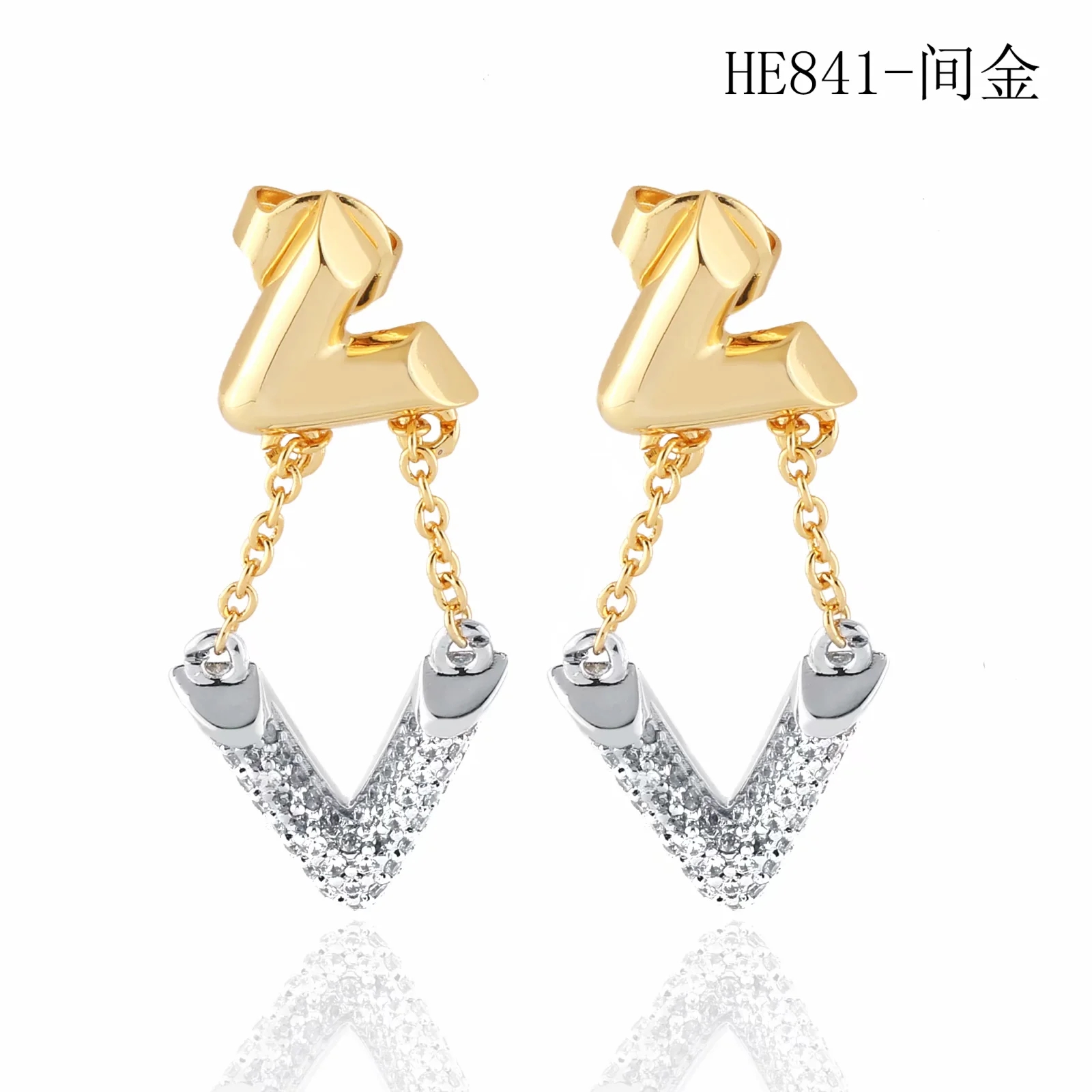 fashion jewelry womens designer earings double letter statement earrings V dangle earrings fashion earrings stainless steel accessories, Golden;silver
fashion jewelry womens designer earings double letter statement earrings V dangle earrings fashion earrings stainless steel accessories, Golden;silver