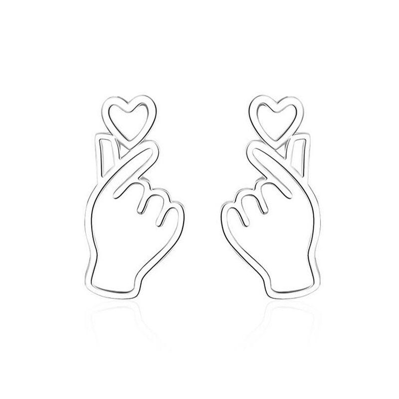 Fashion 925 Silver Creative Whimsy Lovely Heart Hand Stud Earrings For Girls Women Personality Earring Gift Korea Jewelry ED583
Fashion 925 Silver Creative Whimsy Lovely Heart Hand Stud Earrings For Girls Women Personality Earring Gift Korea Jewelry ED583