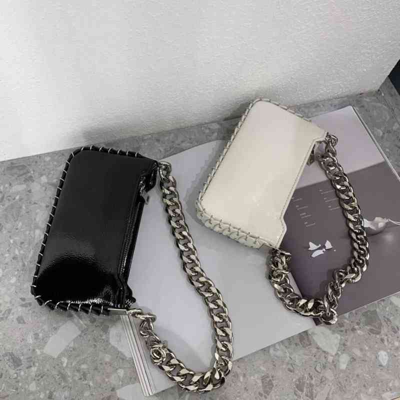 NXY Evening Bags Thick chain underarm bag design small square Single Shoulder Messenger Bag mobile phone woven 220211