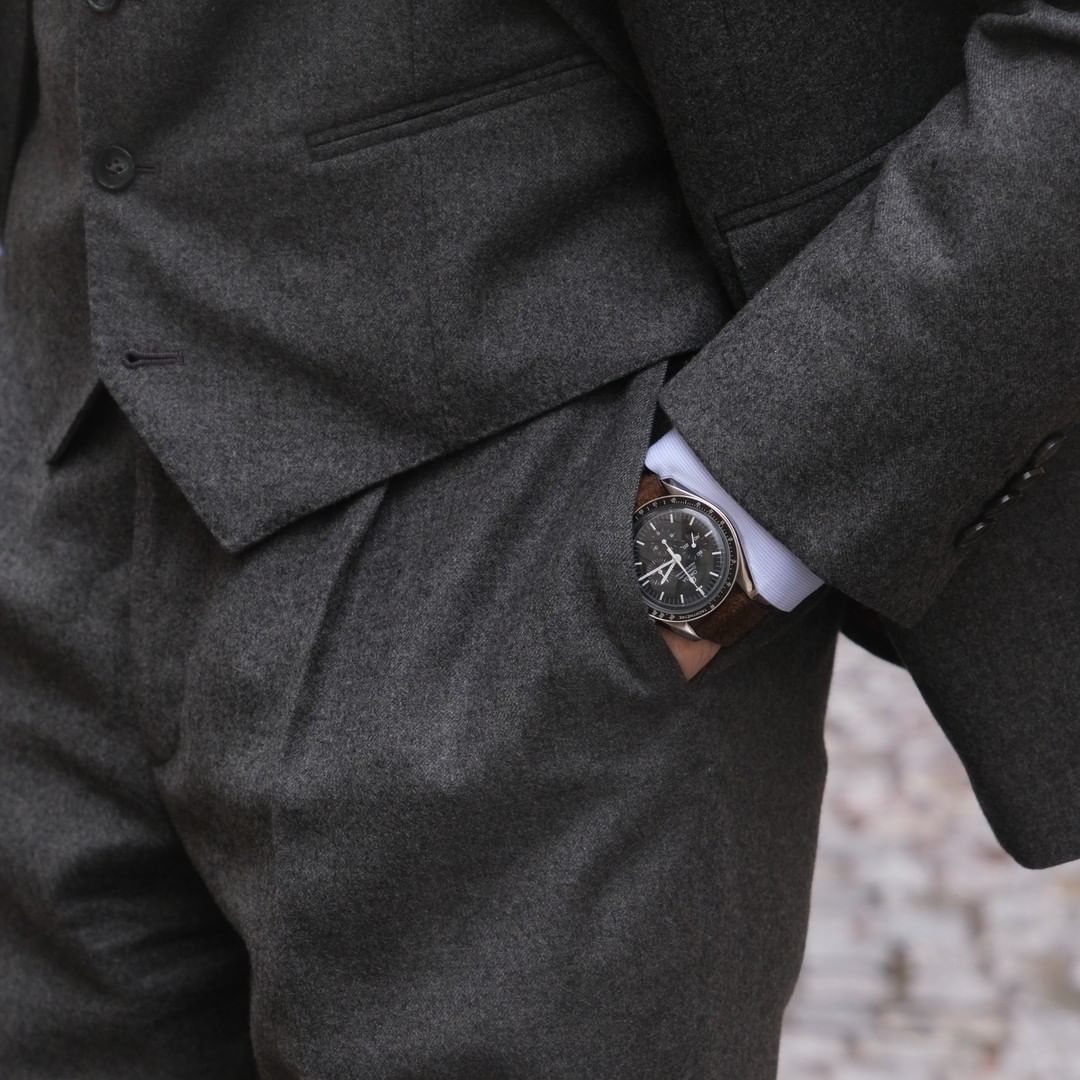 Dark Grey Business Tuxedos Mens Pants Suits Straight Groom Wedding Prom Party Blazer Overcoat ( Jacket+Vest+Pants)