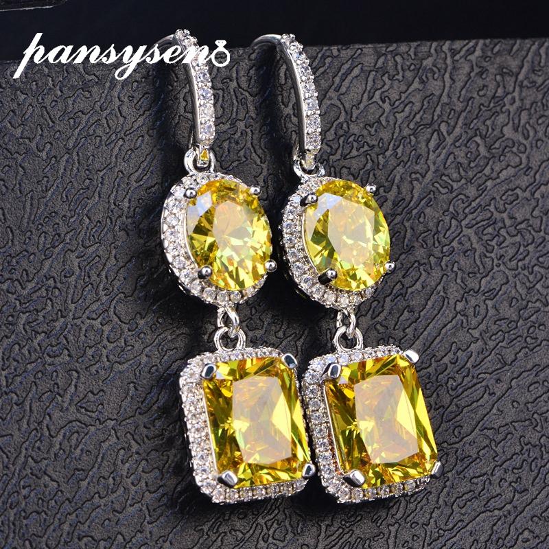 Dangle & Chandelier PANSYSEN 100% 925 Sterling Silver Long Drop Earrings Simulated Moissanite Citrine Gemstone Women
Dangle & Chandelier PANSYSEN 100% 925 Sterling Silver Long Drop Earrings Simulated Moissanite Citrine Gemstone Women