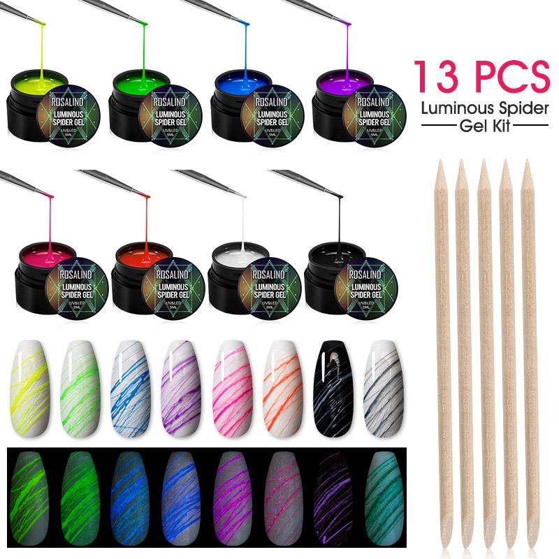 ROSALIND Spider Gel Luminous Nail Art Design With 8ml Gel Polish Need Cured Manicure Kit Semi Permanent Art Tools Set
ROSALIND Spider Gel Luminous Nail Art Design With 8ml Gel Polish Need Cured Manicure Kit Semi Permanent Art Tools Set