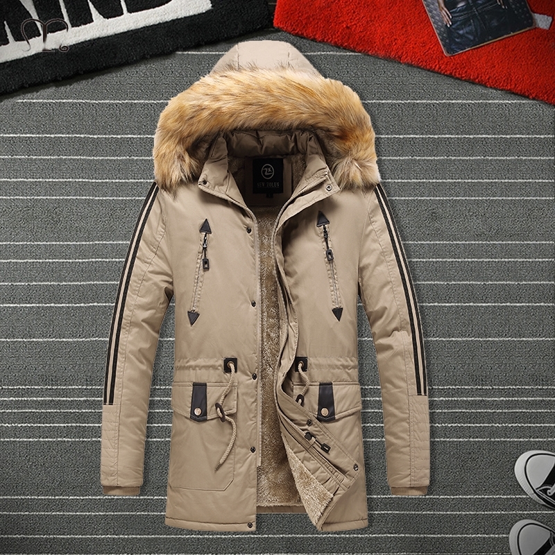 Hat Detachable Parka Men Fur Jackets Winter Warm Thick Pilot Coat Men's Hooded Overcoat Windproof Cotton Outwear Male Plus Size 201023
