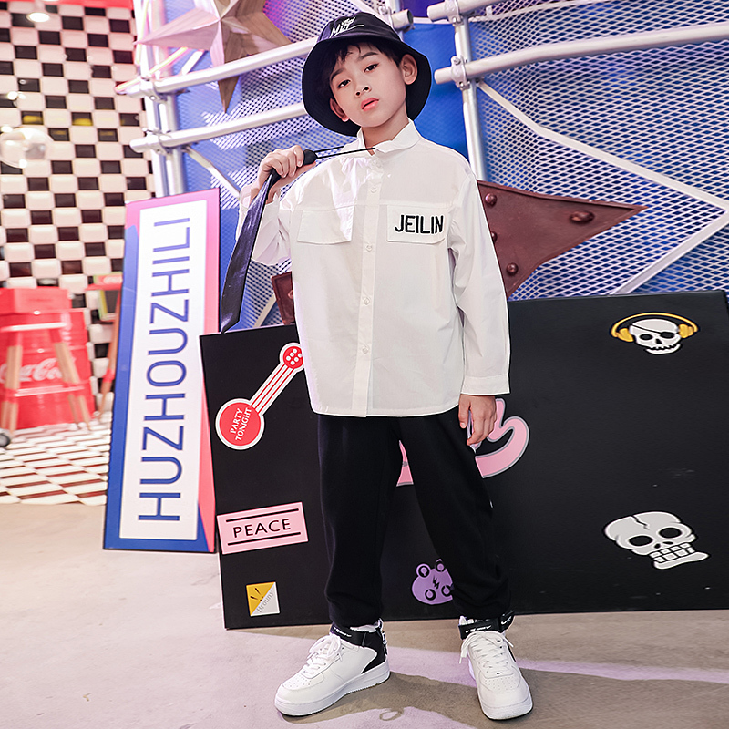 Summer girls clothes set Long Sleeve Shirts Jogger Pants 2020 8 10 12 14 16 Years jazz dance costumes for kids hip hop costume Y1117