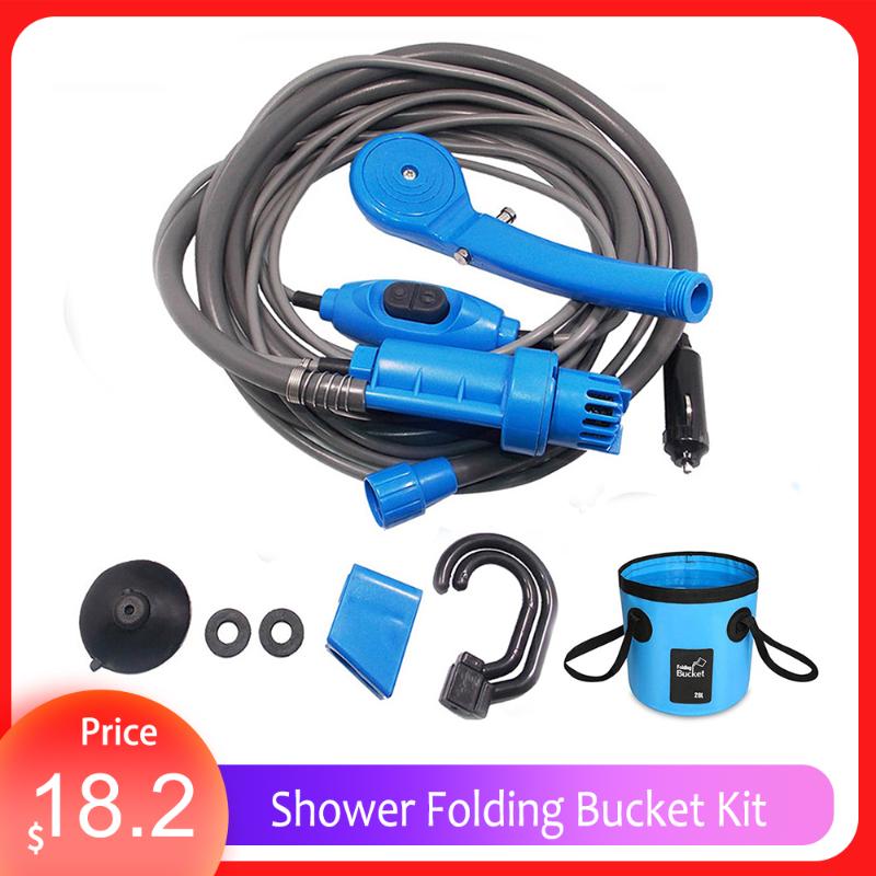 Camping Shower 12V Electric Outdoor Shower Folding Bucket Kit High Pressure Power Washer For Travel Car Washing Camping Hiking, Set b blue
Camping Shower 12V Electric Outdoor Shower Folding Bucket Kit High Pressure Power Washer For Travel Car Washing Camping Hiking, Set b blue