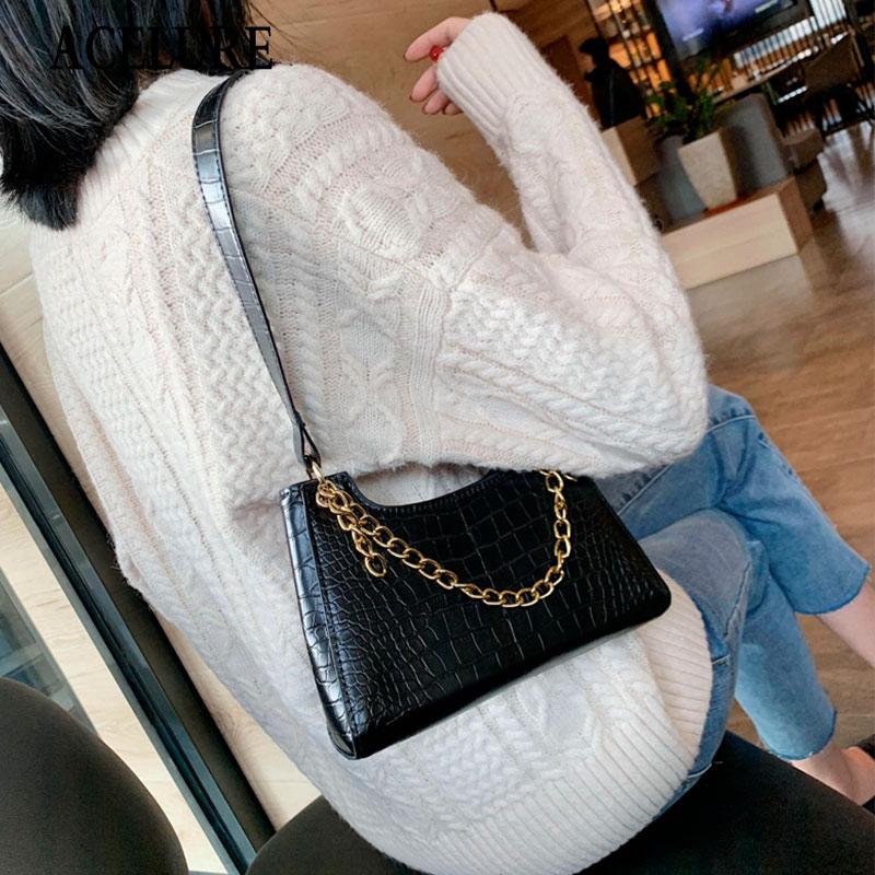 ACELURE High Quality Alligator PU Leather Shoulder Crossbody Bags for Women Metal Chain Strap Messenger Bags Shopping Purse, Black
ACELURE High Quality Alligator PU Leather Shoulder Crossbody Bags for Women Metal Chain Strap Messenger Bags Shopping Purse, Black
