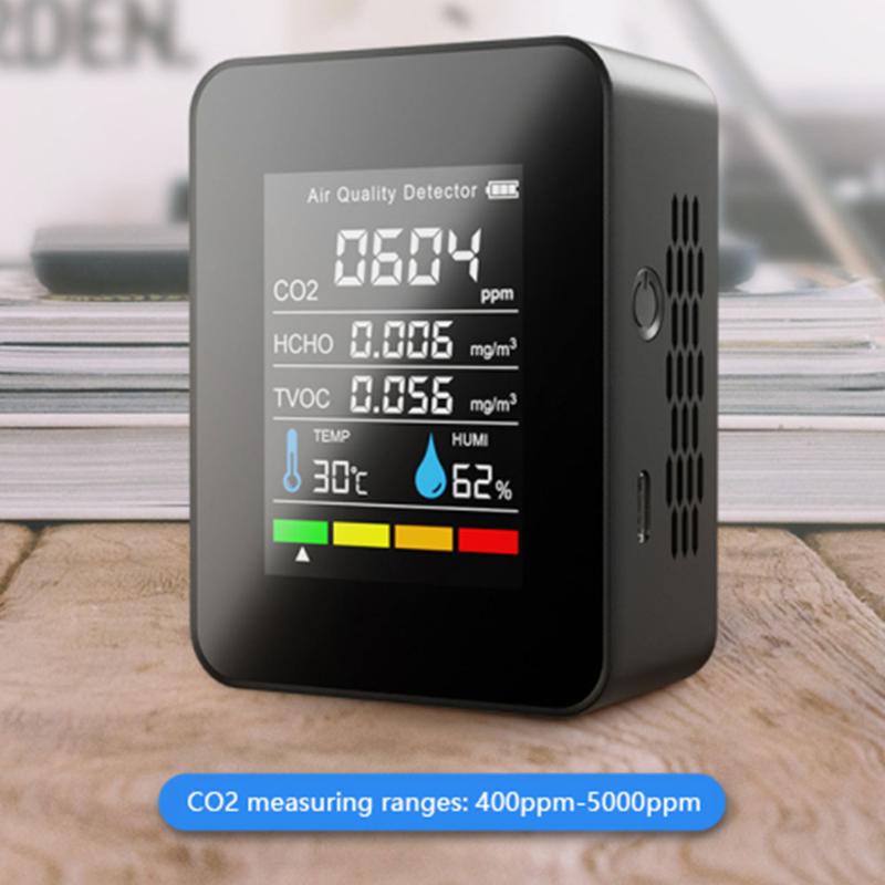 Gas Analyzers 5in1 CO2 Meter Digital Sensor Temperature Humidity Tester Air Quality Monitor Detector Carbon Dioxide TVOC HCHO
Gas Analyzers 5in1 CO2 Meter Digital Sensor Temperature Humidity Tester Air Quality Monitor Detector Carbon Dioxide TVOC HCHO