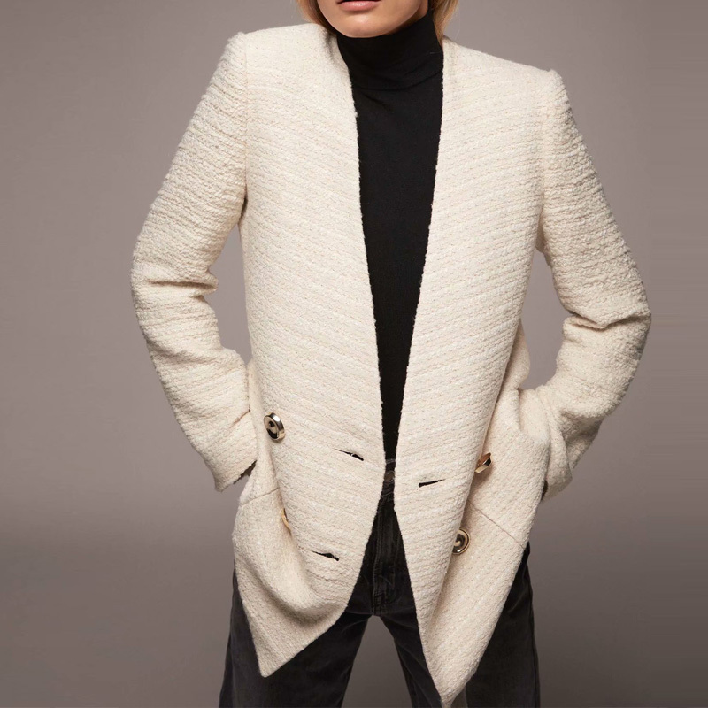 2021 New Autumn Winter Women Woolen Coat Jackets Double Breasted Solid V-neck Thick Warm Cashmere Jacket Casual Girls Streetwear Iv57
2021 New Autumn Winter Women Woolen Coat Jackets Double Breasted Solid V-neck Thick Warm Cashmere Jacket Casual Girls Streetwear Iv57