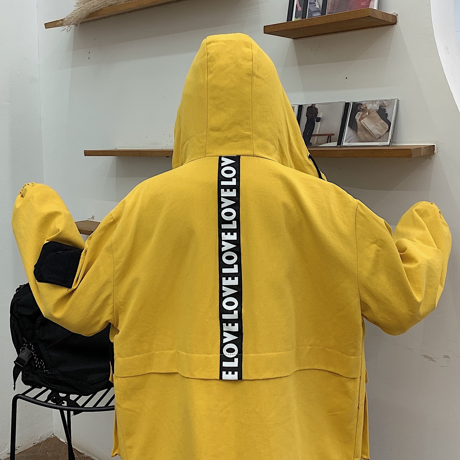 Neploe Harajuku Winter Korean Cargo Jacket Women Men Vintage Causal Hooded Coat 2019 Letter Hit Color Safari Style Jackets 55759 T200111