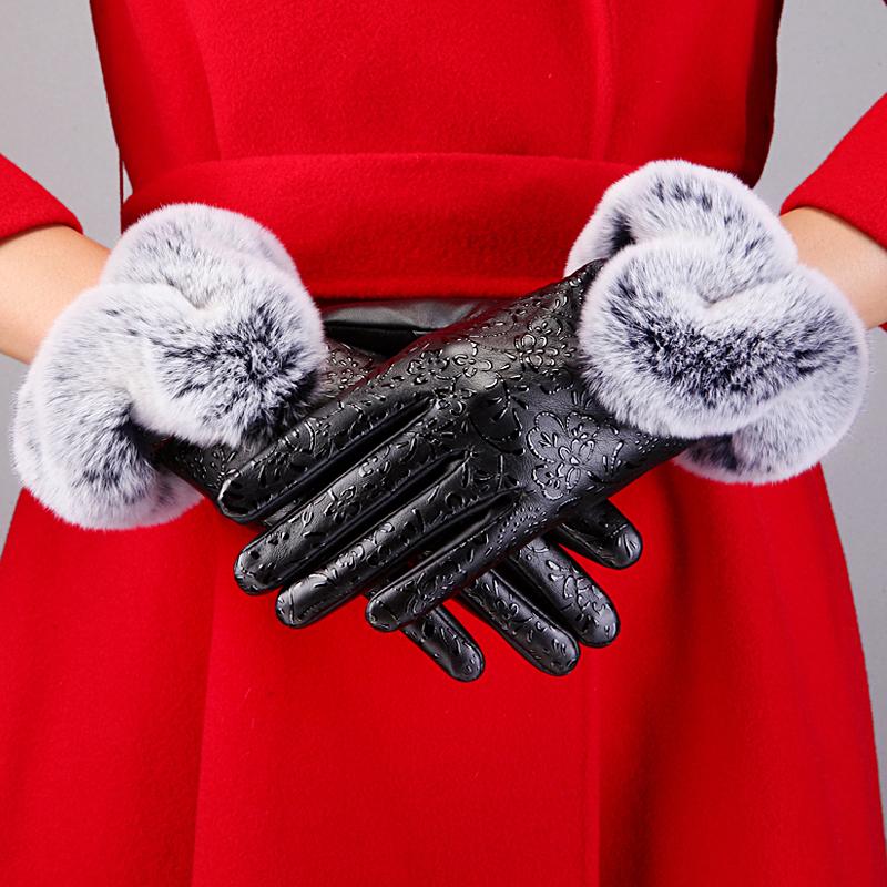 Mittens Leather gloves ladies autumn and winter plus velvet warm and cute Korean version the students riding gloves
Mittens Leather gloves ladies autumn and winter plus velvet warm and cute Korean version the students riding gloves