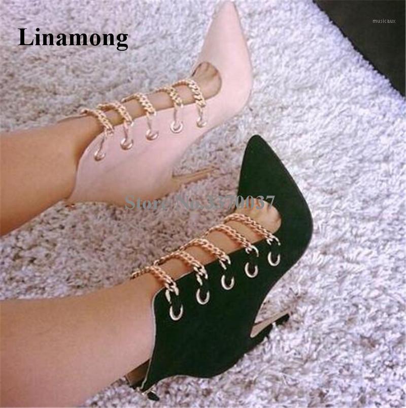 Hot Selling Women Fashion Pointed Toe Suede Leather Gold Chain Design Short Boots Black Blue Cut-out High Heel Ankle Booties1, As picture
Hot Selling Women Fashion Pointed Toe Suede Leather Gold Chain Design Short Boots Black Blue Cut-out High Heel Ankle Booties1, As picture