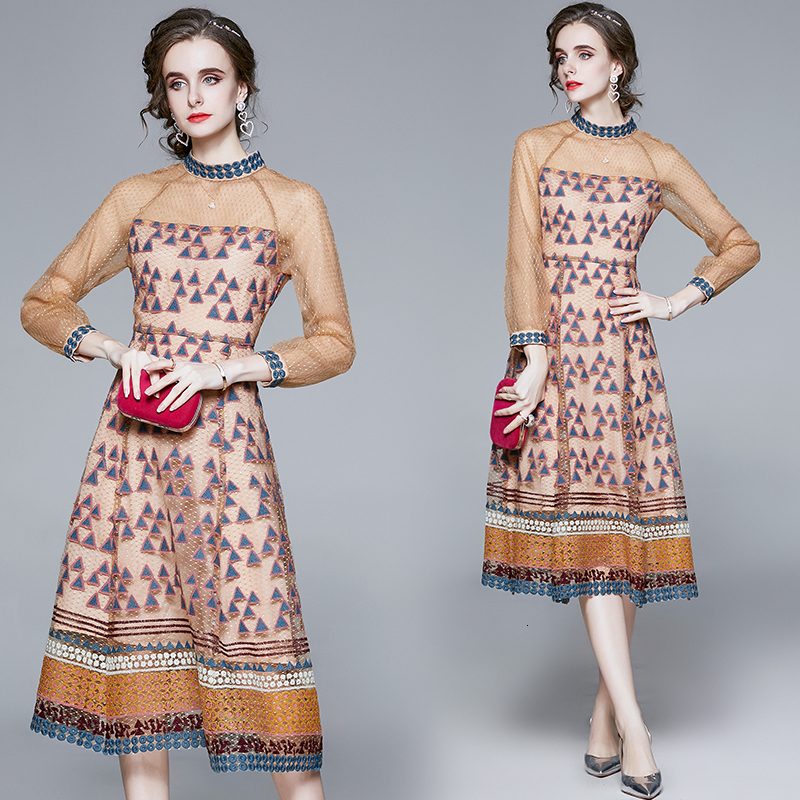 2021 New Merchall Autumn Runway Flower Embroidery Women's Long Sleeve Stand Collar Geometry Hollow Out Lace Midi Mesh Es W5xe, The picture color
2021 New Merchall Autumn Runway Flower Embroidery Women's Long Sleeve Stand Collar Geometry Hollow Out Lace Midi Mesh Es W5xe, The picture color