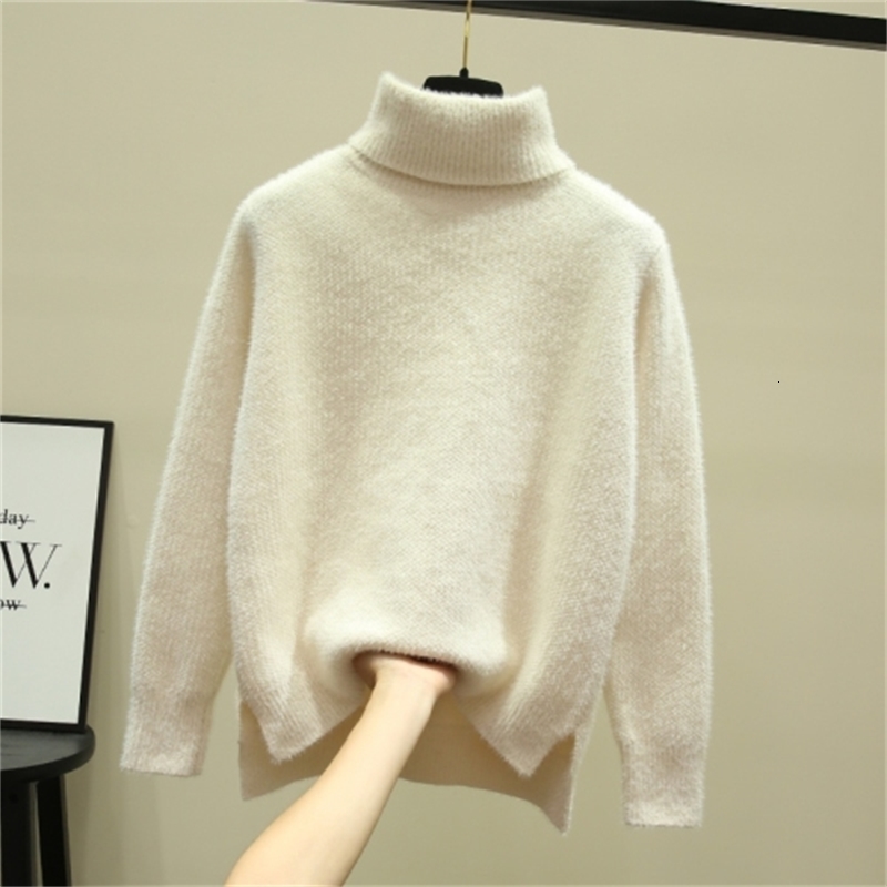 Female Winter Turtleneck High-thickened White Vison Loose Women's Pullover Sweater Wr40, Blue
Female Winter Turtleneck High-thickened White Vison Loose Women's Pullover Sweater Wr40, Blue