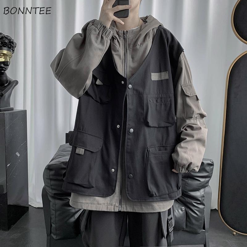 Men's Jackets Cargo Men Clothing Coats Korean Style Trendy Spring Fake Two Pieces Handsome With Hat Cazadora Hombre Tactical, Black;brown
Men's Jackets Cargo Men Clothing Coats Korean Style Trendy Spring Fake Two Pieces Handsome With Hat Cazadora Hombre Tactical, Black;brown