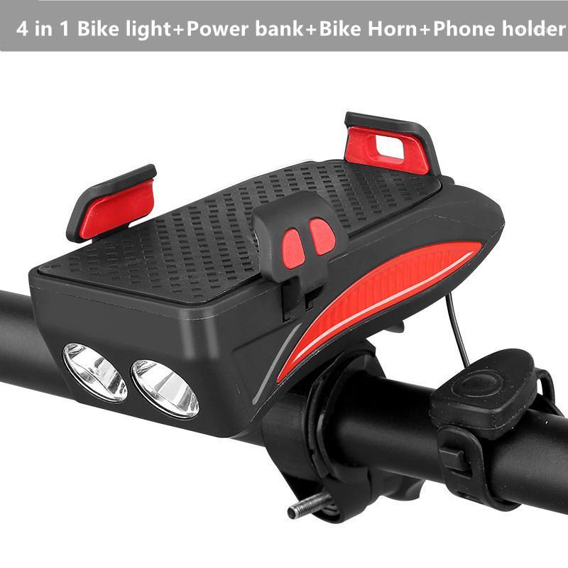 4 In 1 Bike Front Light Bicycle Phone Holder Handlebar Stand with Bike Bell Power Bank Bicycle Lamp for MTB1
4 In 1 Bike Front Light Bicycle Phone Holder Handlebar Stand with Bike Bell Power Bank Bicycle Lamp for MTB1
