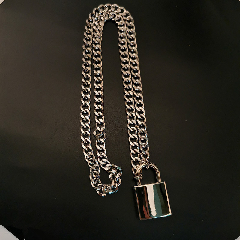 Choker Lock Necklace Layered On The Neck With Lock Punk Jewelry Key Padlock Pendant Chain For Women Men Sweater Chains Necklaces Y200730