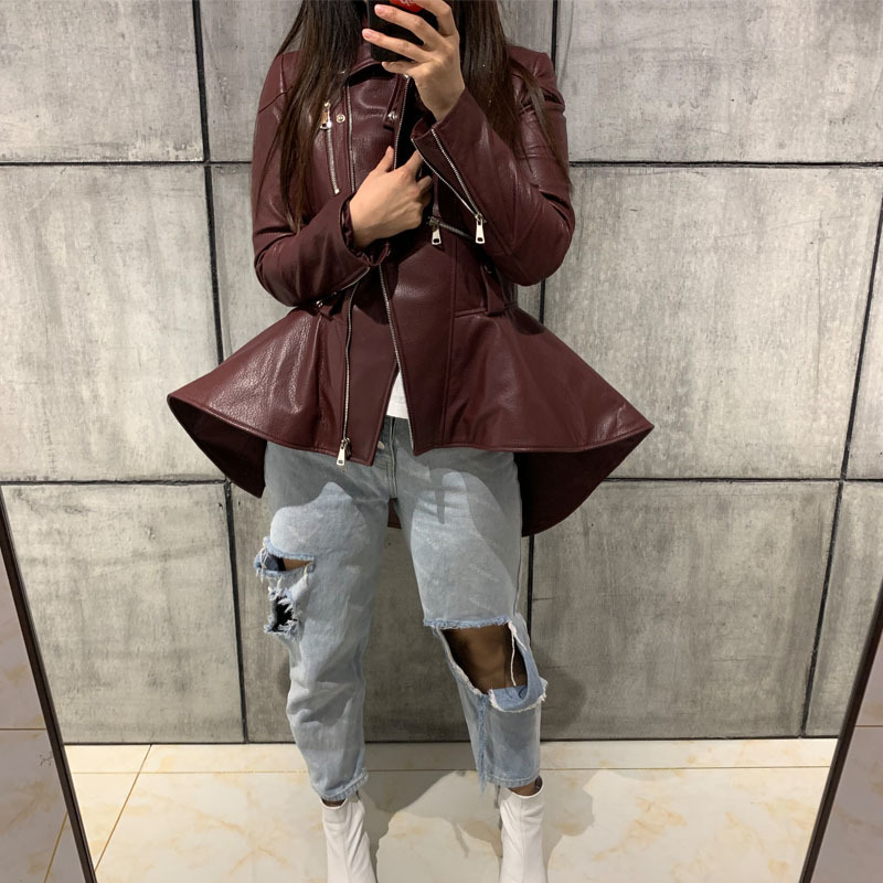 women real leather jacket ladies genuine leather coat 201030