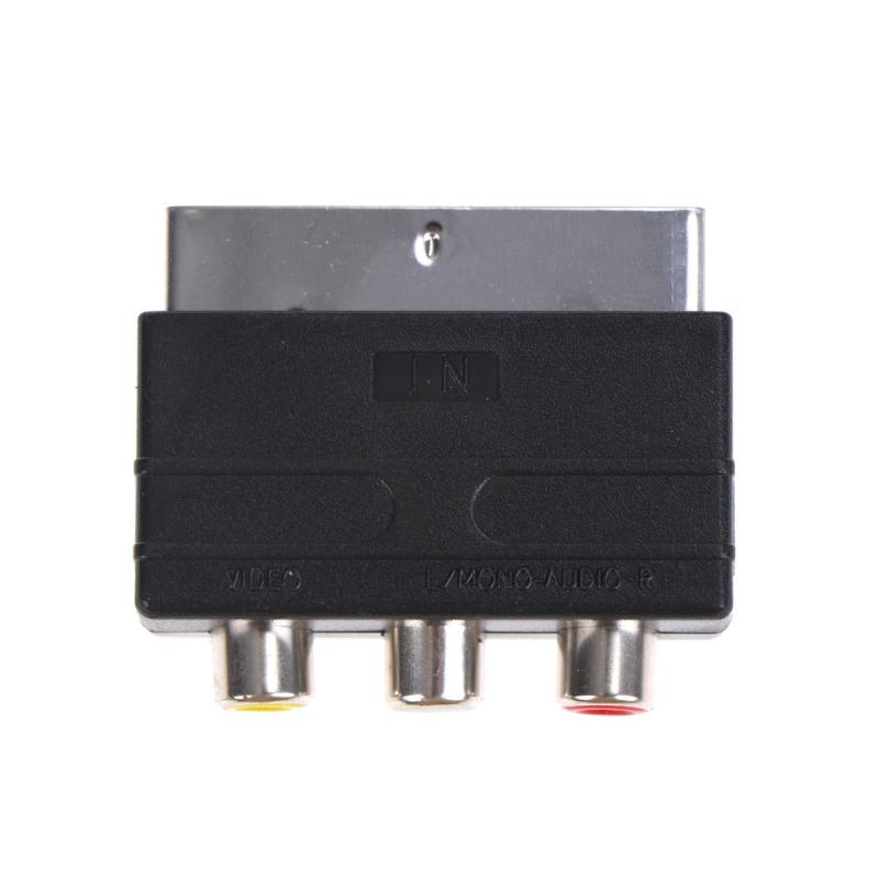 

TV Television Projector Scart To 3 RCA S-Video Adapter Composite RCA Phono Adaptor Converter AV TV Audio For Video DVD Recorder