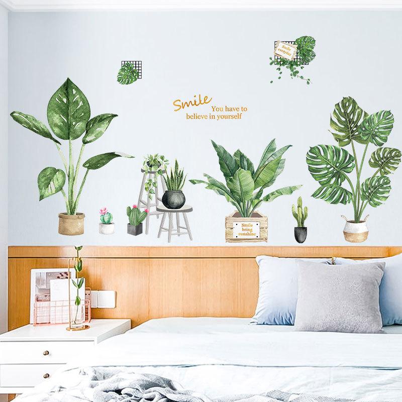 Creative large green leaf Wall stickers fresh potted plants home decor for bedroom Europe room decor smile wallpaper
Creative large green leaf Wall stickers fresh potted plants home decor for bedroom Europe room decor smile wallpaper