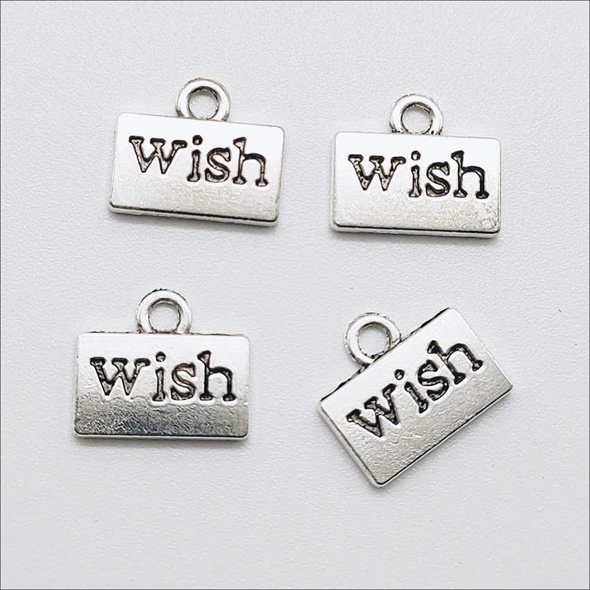 Wholesale Lot 100pcs Letter Wish Antique Silver Charms Pendants for Jewelry Making Bracelet Earrings DIY Keychain Pendant 12*11mm DH0839
Wholesale Lot 100pcs Letter Wish Antique Silver Charms Pendants for Jewelry Making Bracelet Earrings DIY Keychain Pendant 12*11mm DH0839