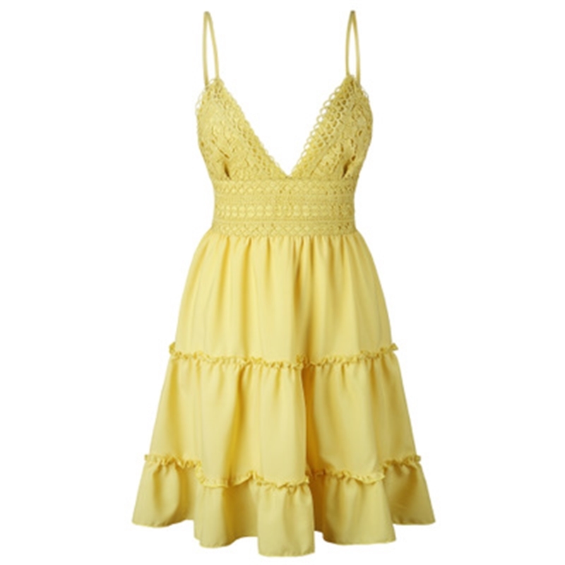 2021 New Summer Lady Deep Waist Neck Plied Ribbon with No Back Bow Female Yellow Short Mini Dress Bzbn
2021 New Summer Lady Deep Waist Neck Plied Ribbon with No Back Bow Female Yellow Short Mini Dress Bzbn